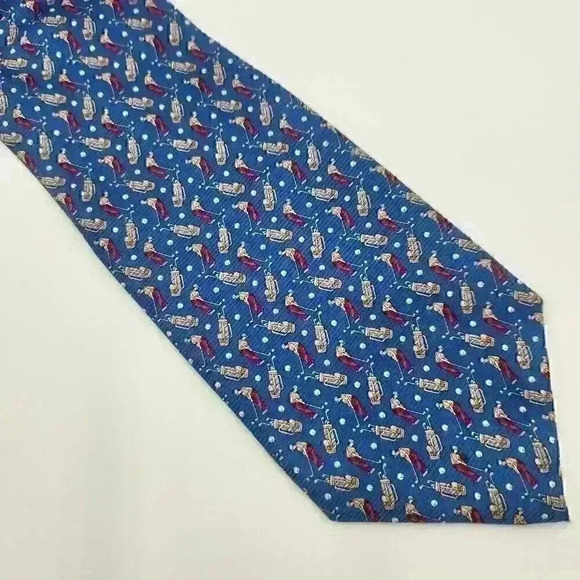 100% Silk Blue‎ Pierre Cardin Tie For The Golf-Loving Man In Your Life - Picture 1 of 3